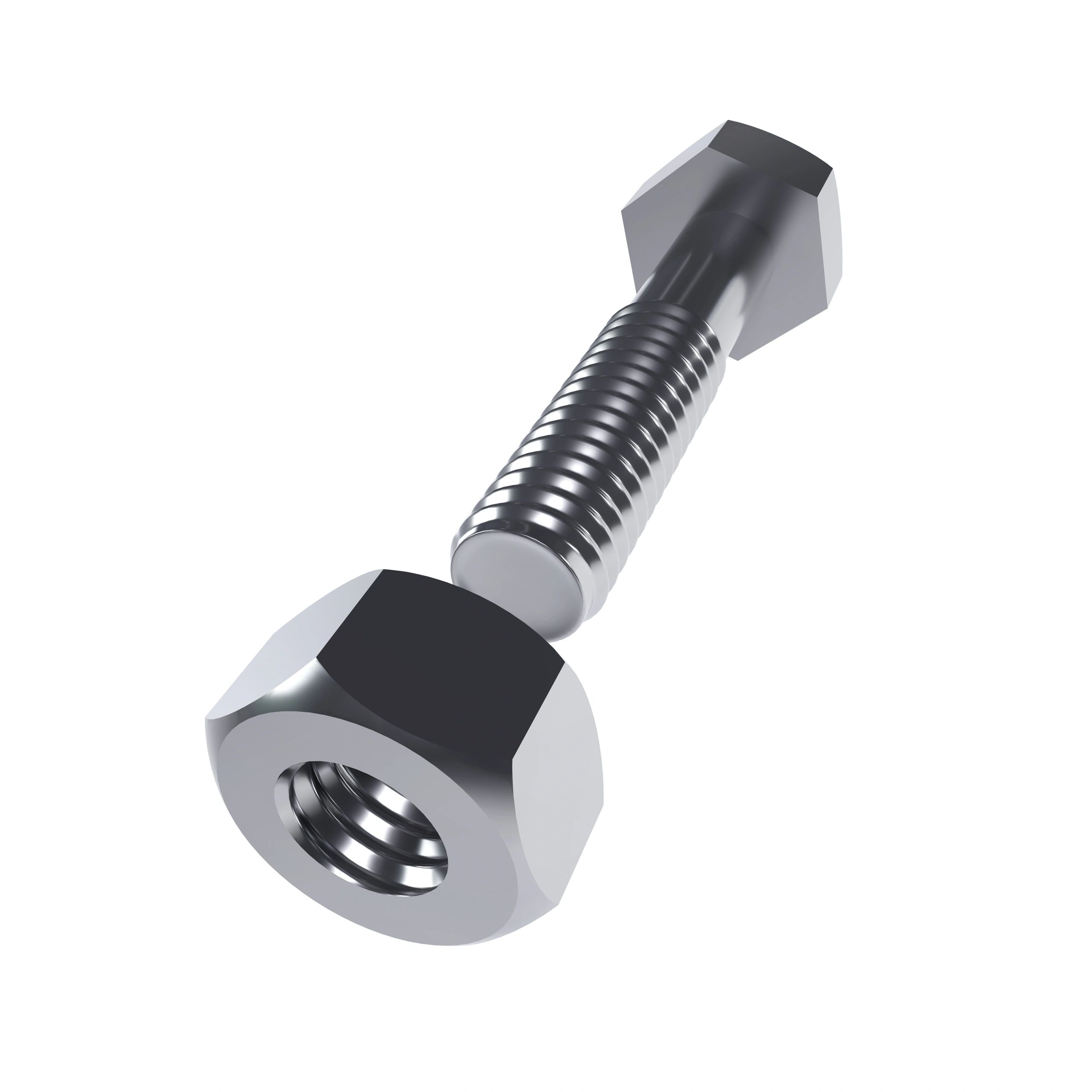 Stainless steel hex bolt with nut and washer